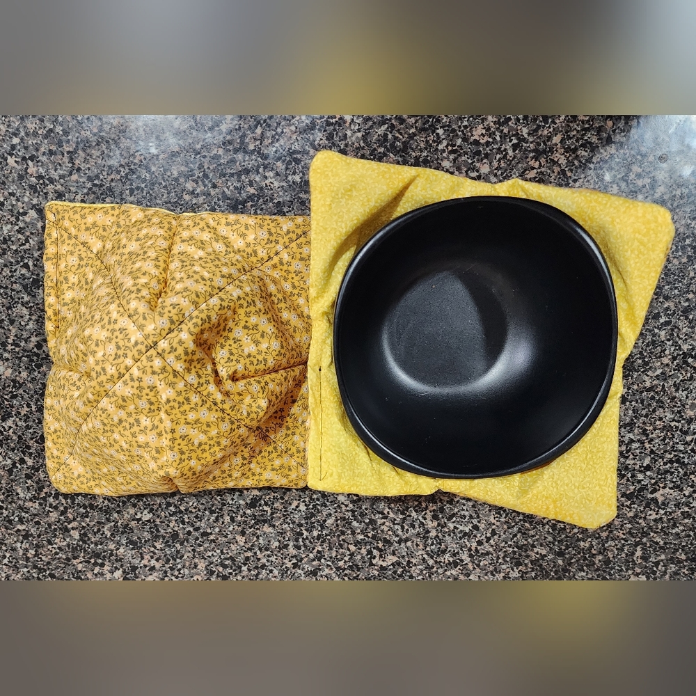 yellow flowers themed bowl cozy